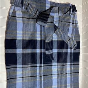 Ann Taylor Cotton Plaid Skirt